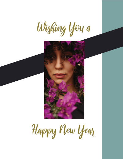 Front of Art Talk New Year greeting card